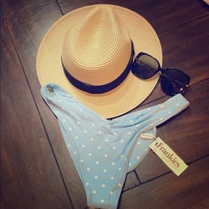 Frankies light blue n white polka dot bottoms